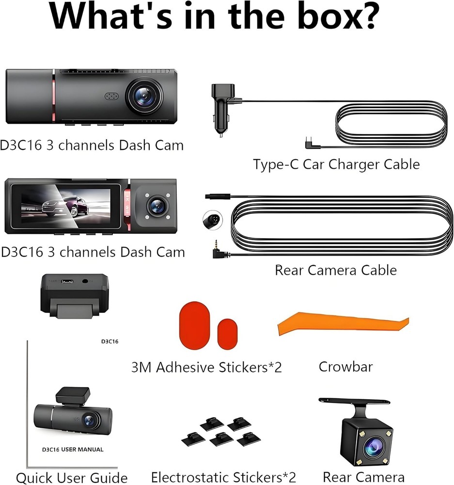 Comprehensive 4K Dash Cam Solution for Cars - Loop Recording & Easy Installation