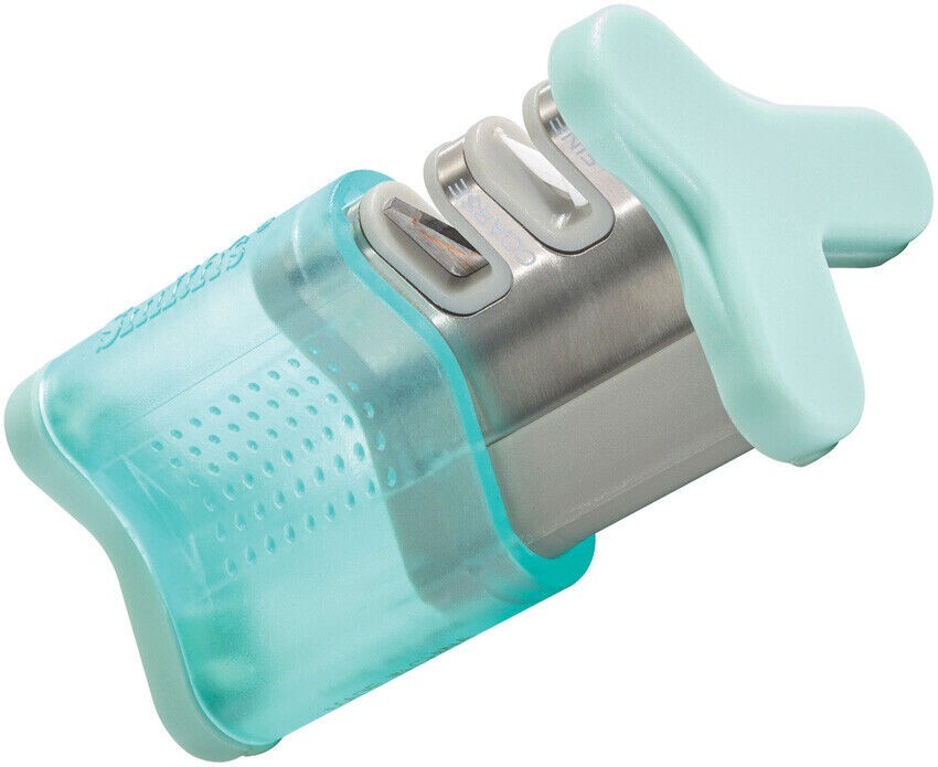Smith's Sharpeners Teal Slide Sharp 4, Carbide & Ceramic Knife Sharpener, 51137