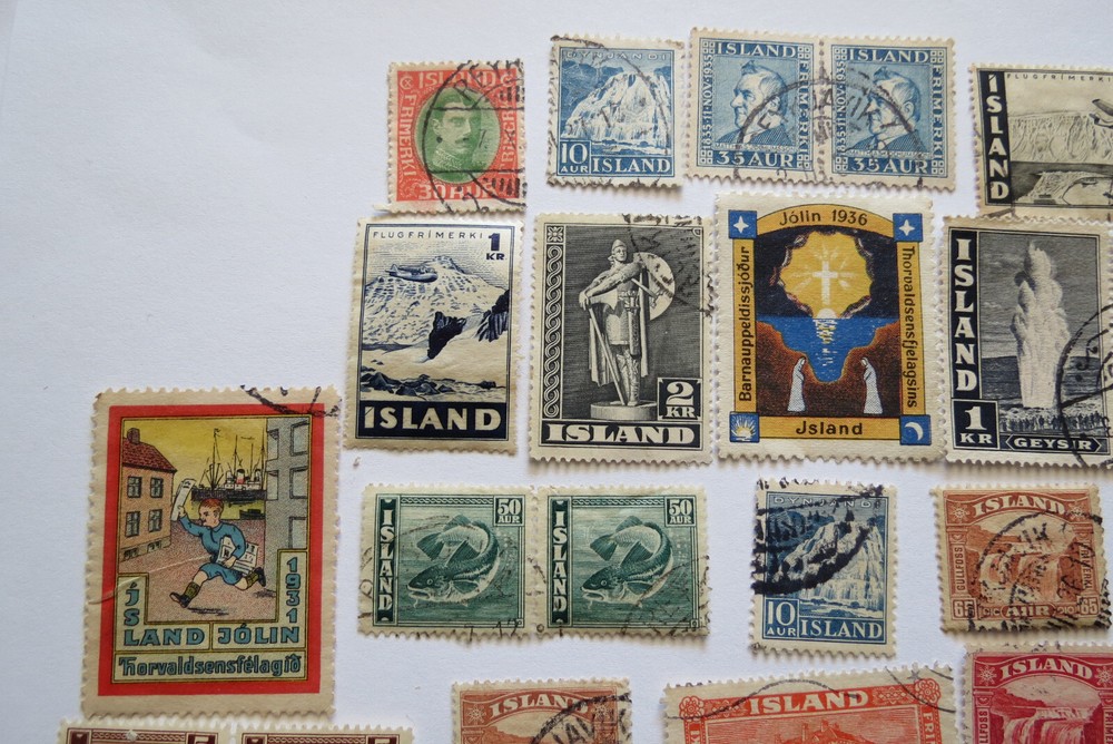 35 OLD ICELAND STAMPS - ISLAND COLLECTION