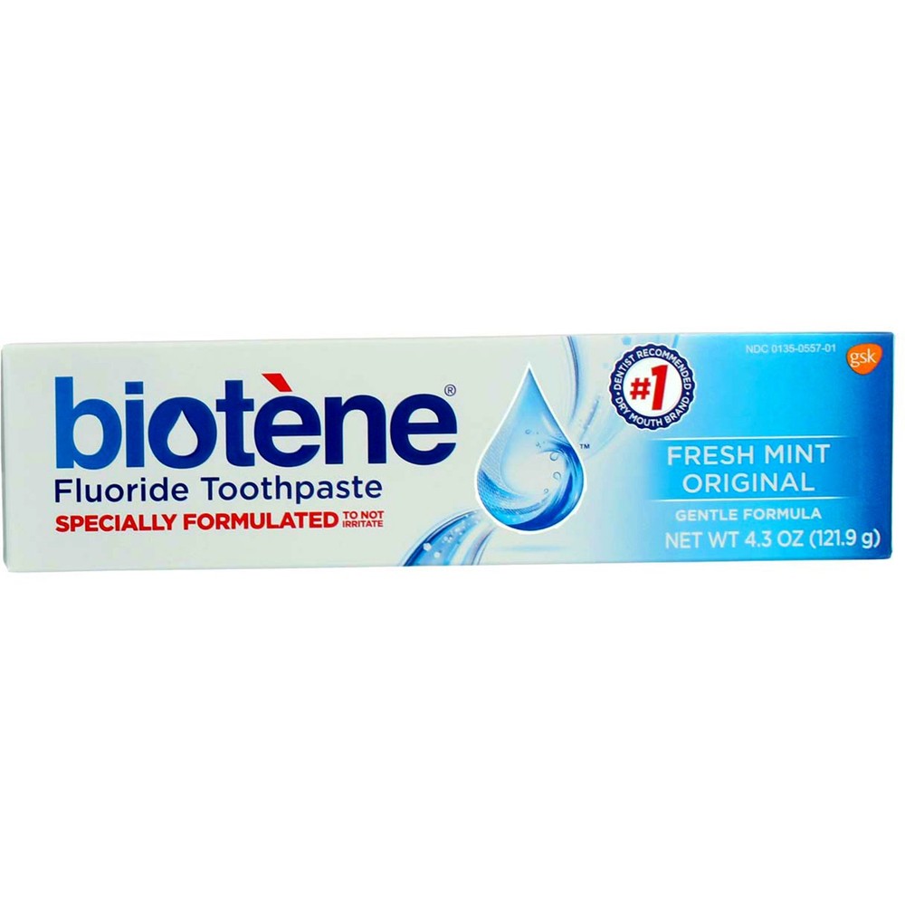 Biotene Fluoride Toothpaste, Fresh Mint Original, 4.3 oz