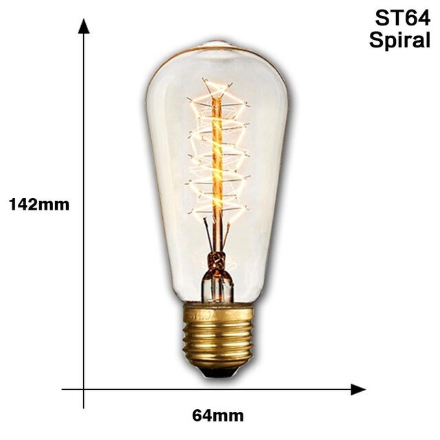 Industrial Bulb Vintage Decorative Light Filament A+ E14/E27 Dimmable Edison