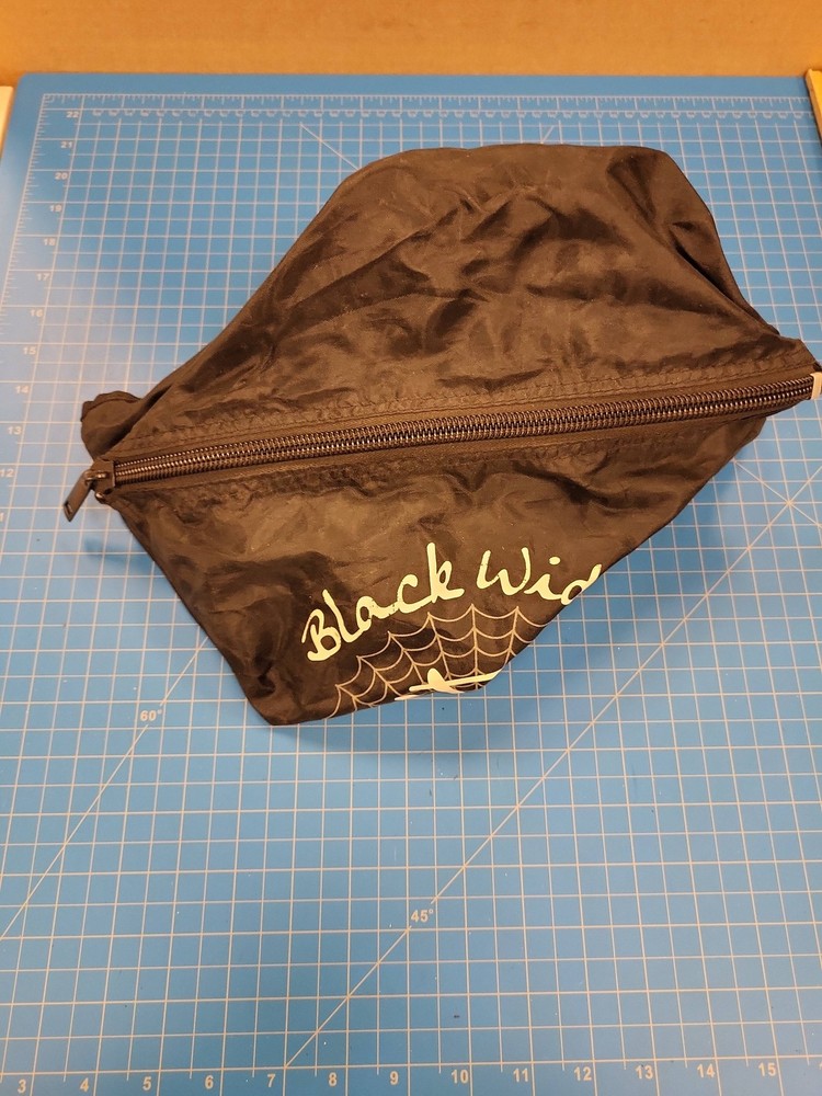 Black Widow Drum Web Bag Black Nylon Zippered Accessory Case Pouch Storage