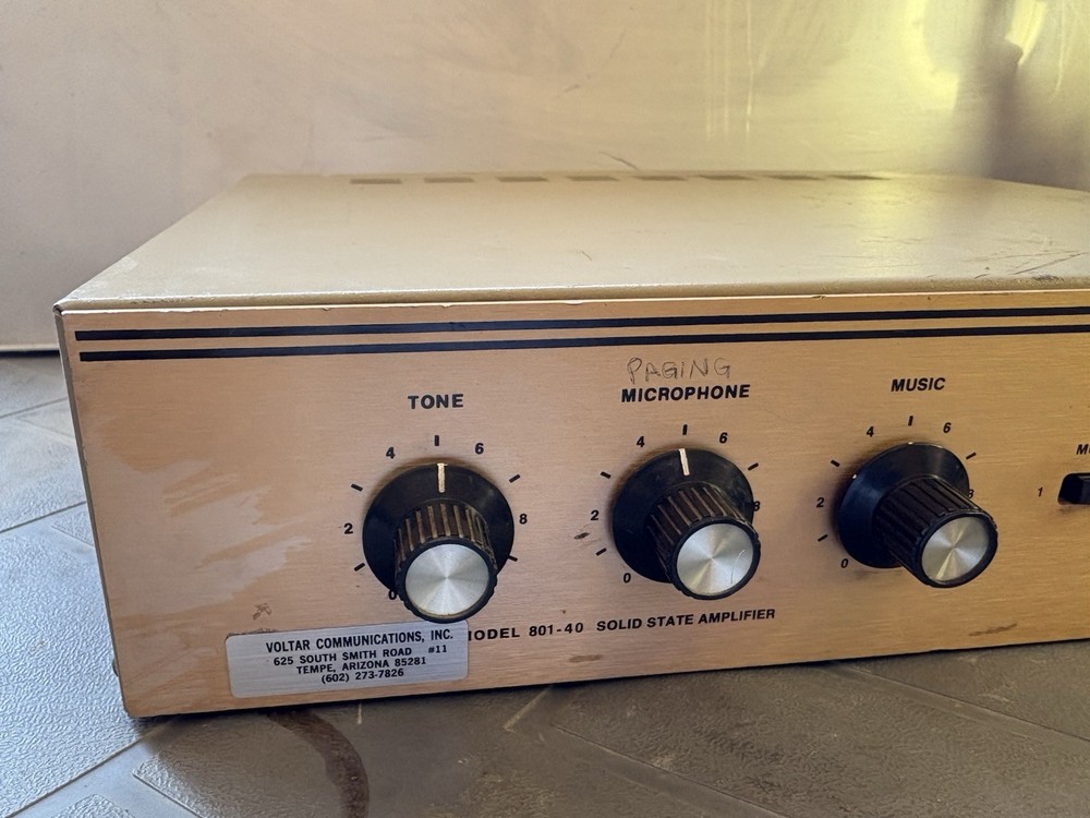 Vtg Raymer Model 801-40 Solid State Amplifier Amp Powers On As Is