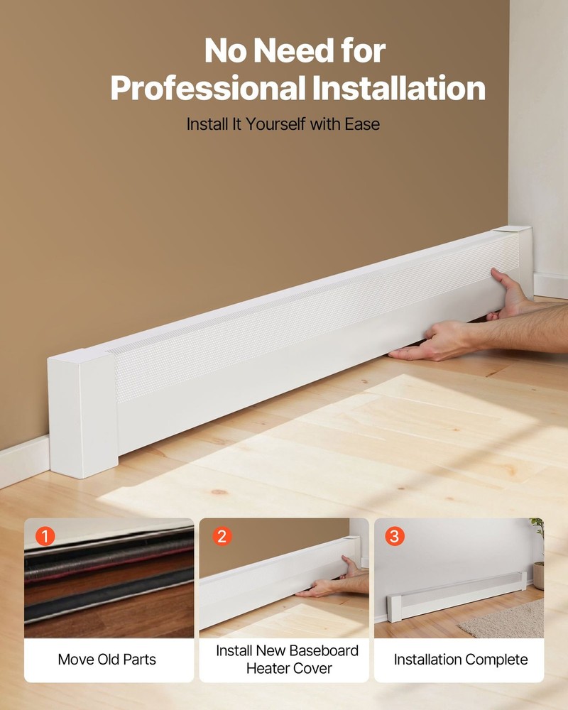 VEVOR Baseboard Heater Covers, Basic Series 5 ft Standard Electric Heating Unit