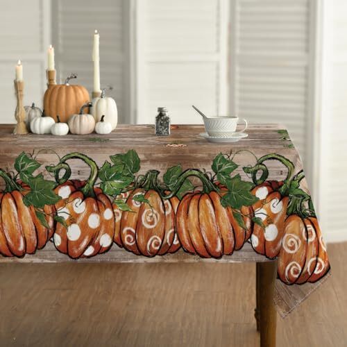Fall Tablecloth 60×84 Inch Rectangular, Thanksgiving 60×84",Rectangle Brown