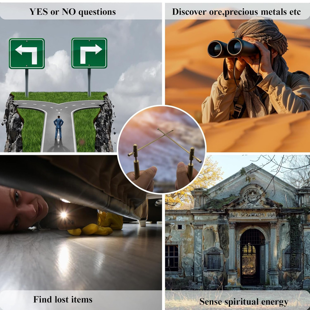 2PCS Copper Dowsing Rod Divining Rods Upgraded Flexible Rotation Tool Solid Gift