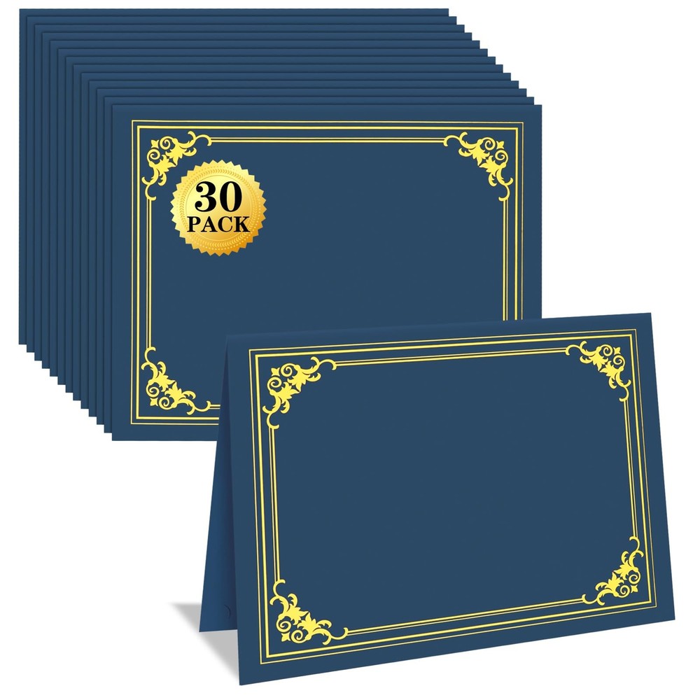 30 Packs Certificate Holders, Navy Blue Covers, Diploma