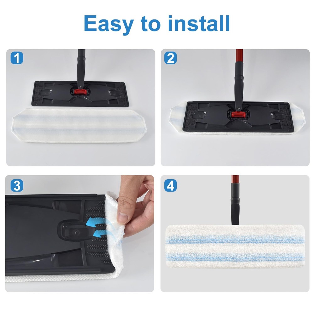 8 Pack Mop Pads Replacements Compatible with O Cedar H2prO Flat Mop System Mi...