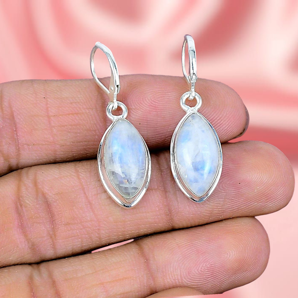 Natural Moonstone Earring 925 Sterling Silver Handmade Earring Silver Earring