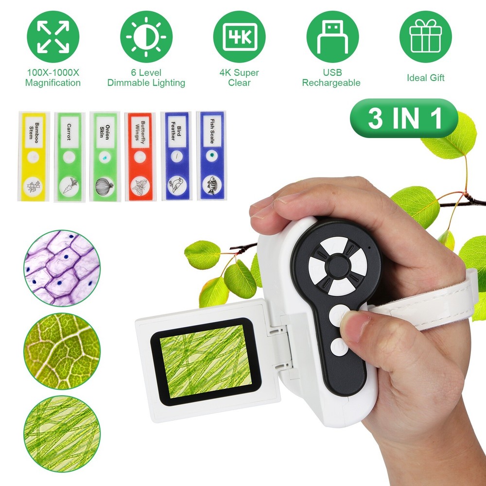 Rechargeable Portable Handheld Microscope DV Camera 100X-1000X Magnification
