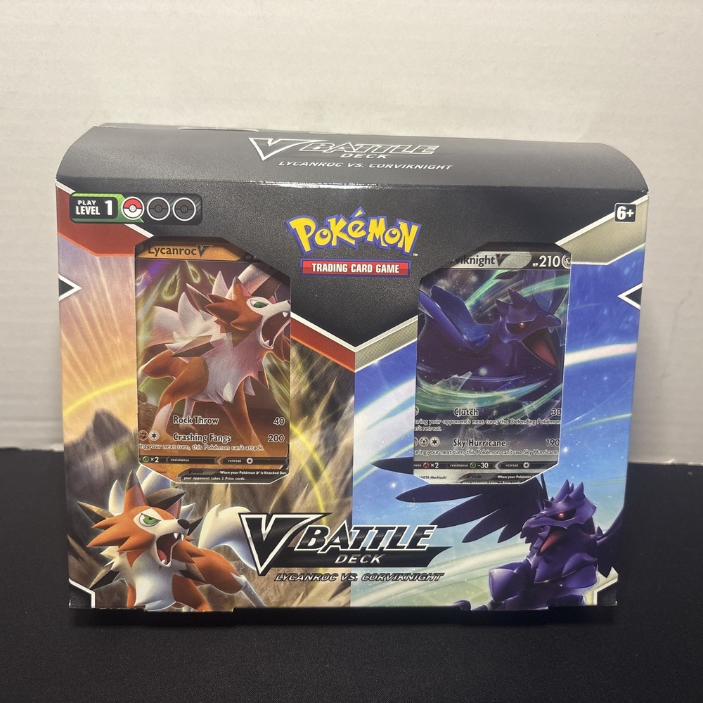 Pokemon TCG V Battle Deck Lycanroc vs. Corviknight Double Deck Bundle New Sealed
