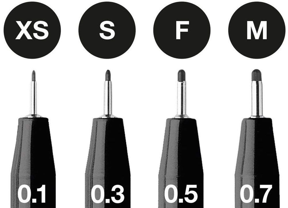 Pitt Artist Pens Black 4 Count Set for Sketching Studying and Inking