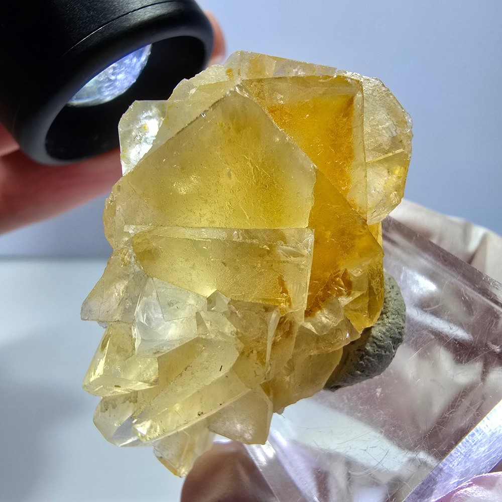 Phantom Fluorite Cube Specimen, yellow Okorusu, Namibia 43*29*17mm