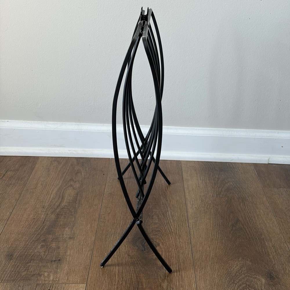 MCM Style Wrought Iron Folding Magazine Rack Book Holder