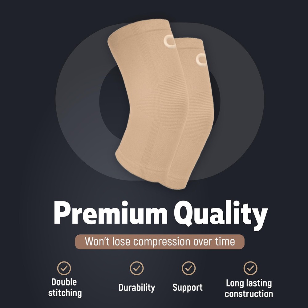Elbow Brace Compression Sleeve (1 Pair) - Instant Support Elbow Sleeves for T...