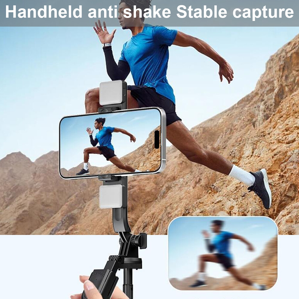 68" Selfie Stick Remote with Fill Light Bluetooth Extendable Phone Tripod Stand