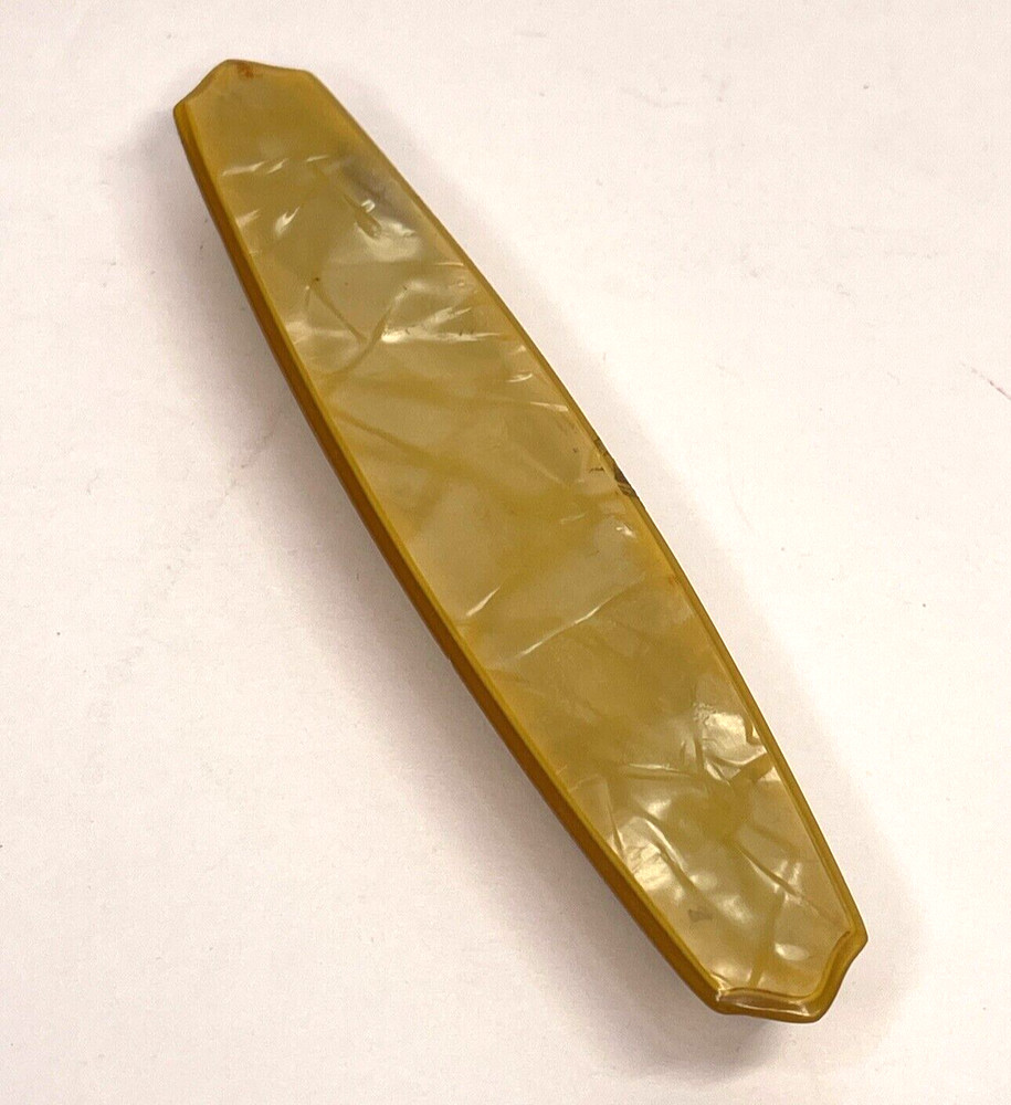 Bakelite Pearlized Celluloid Finger Buff & Cuticle Tool - Antique