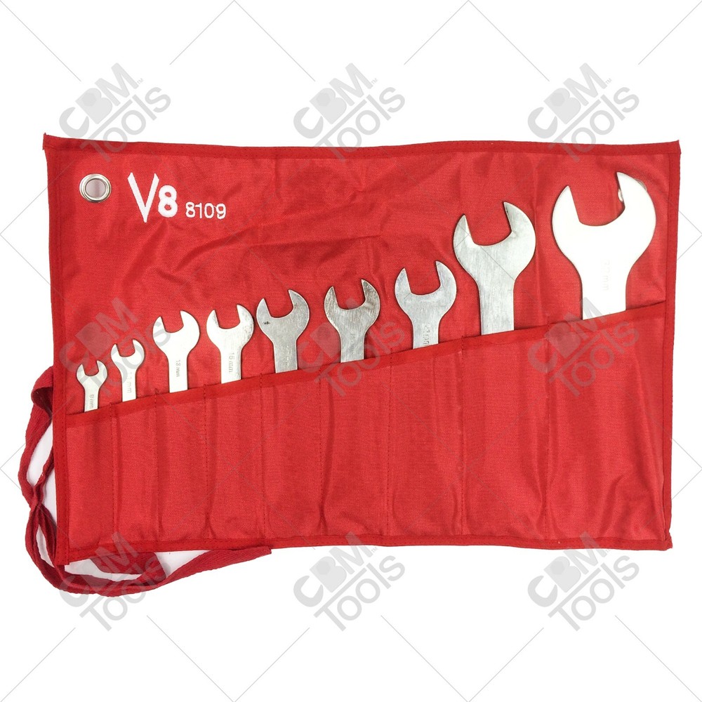 V8 Tools 8109 9 Piece Metric Super Thin Wrench Set