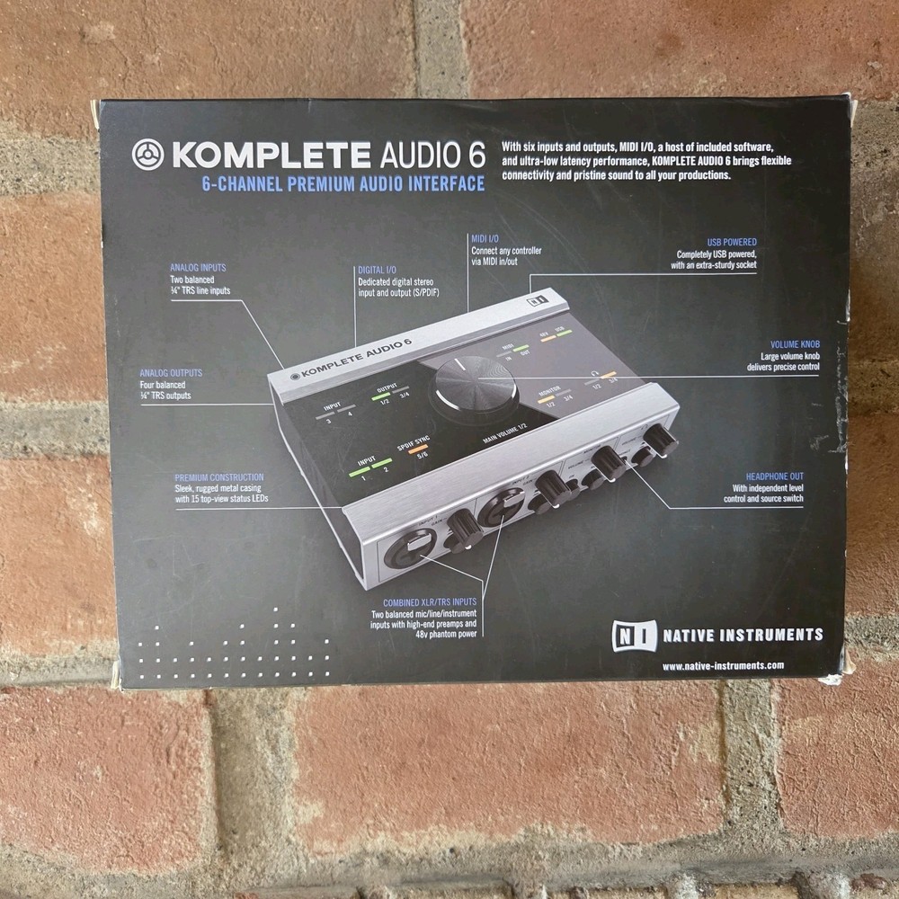 Native Instruments Komplete Audio 6 USB Audio Interface w/ Box Manual Tested