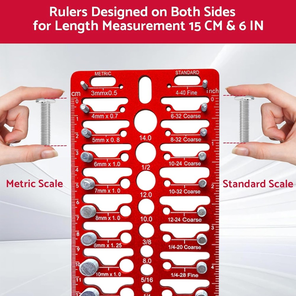 55 Nut and Bolt Thread Checker Thread Checker Standard and Metric Bolt...