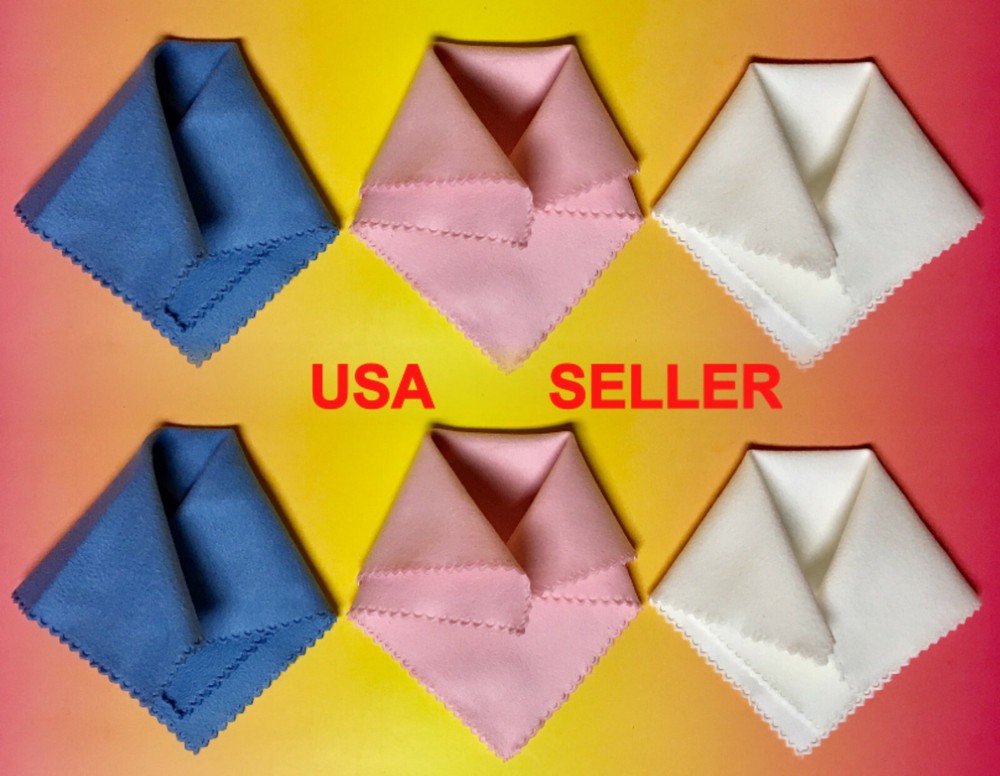 6pc RED WHITE BLUE MICROFIBER CLEANING CLOTH AptTo iPhone Android Screen glasses