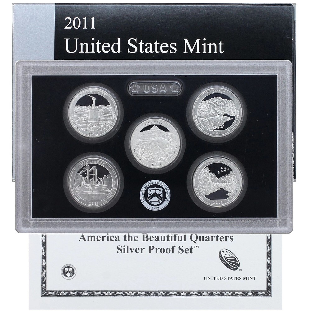 2005 - 2011 US Mint 90 Silver Proof quarters, Sets w/ Original Boxes BELOW MELT!