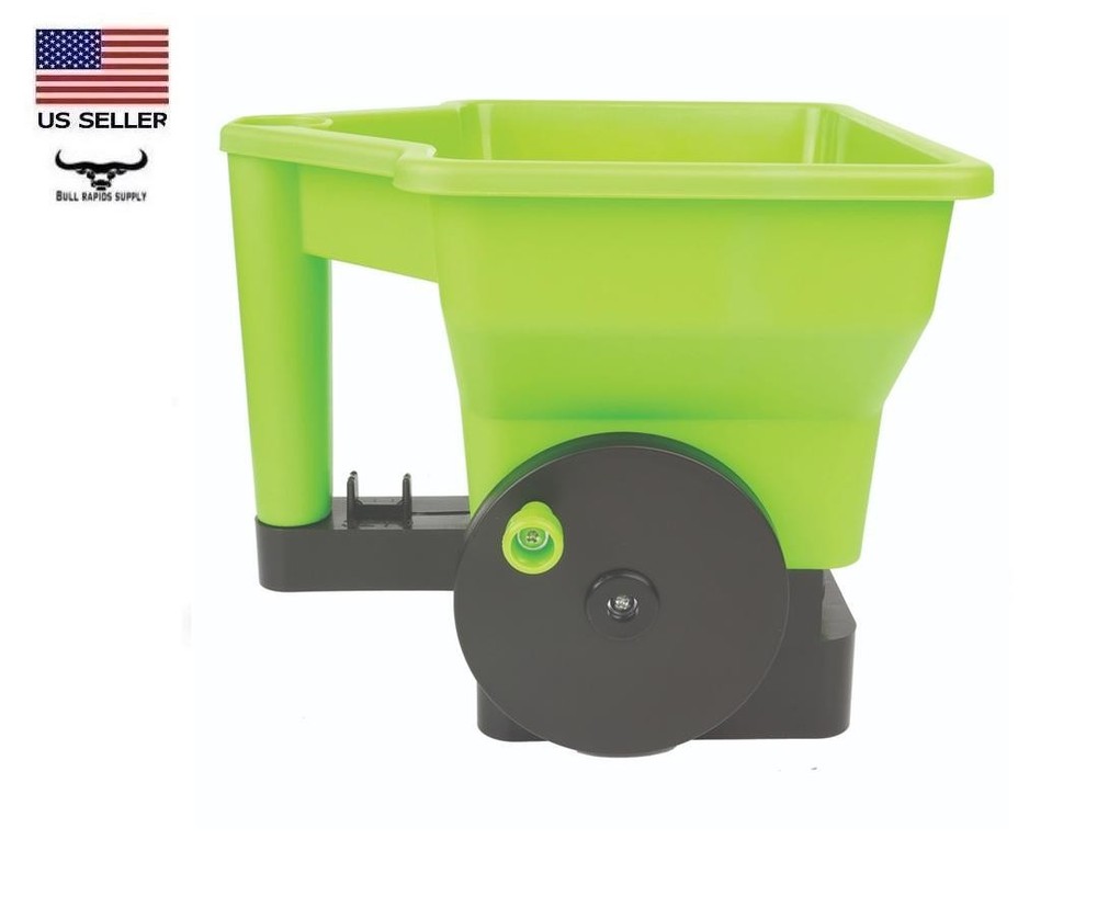 Handheld Crank Broadcast Spreader Adjustable Flow Grass Seed Fertilizer Salt