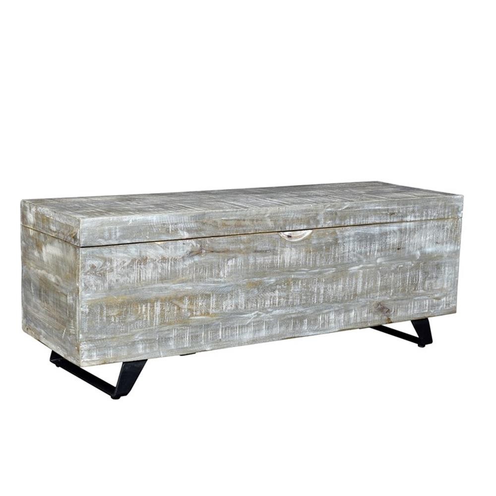 Rockefeller Solid Wood Storage Chest in Gray