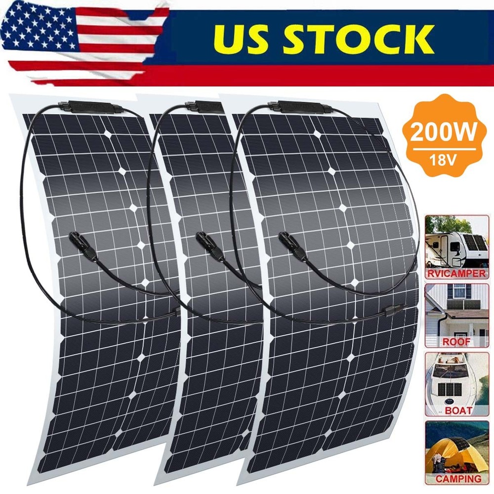 200W Solar Panel 18V Flexible Solar Panel High-Efficiency Solar Panels for RV