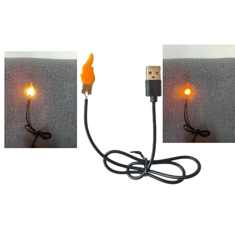 USB Flame LED Module USB 5V Powered Flame Simulation Effect Realistic Flickering