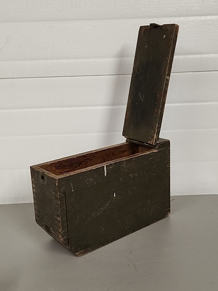 Vintage Wooden Ammo Box Ammunition