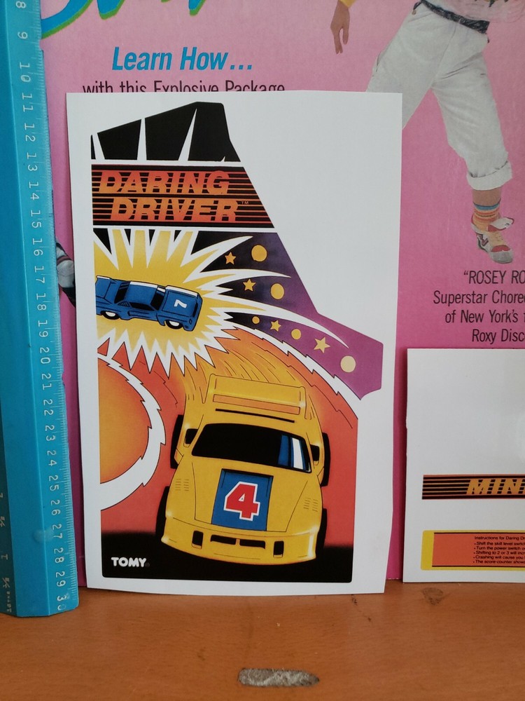 TOMY MINI ARCADE DARING DRIVER DECALS.