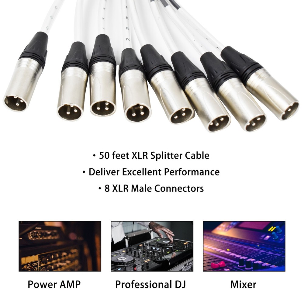 PRORECK PR-8*50 Low Profile XLR Send Snake Cables