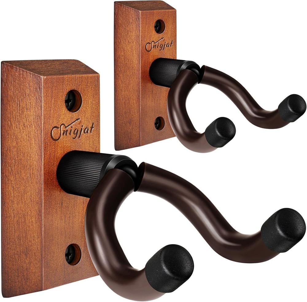 Guitar Wall Mount, 2 Pack Hanger, Hanger Saddle Brown