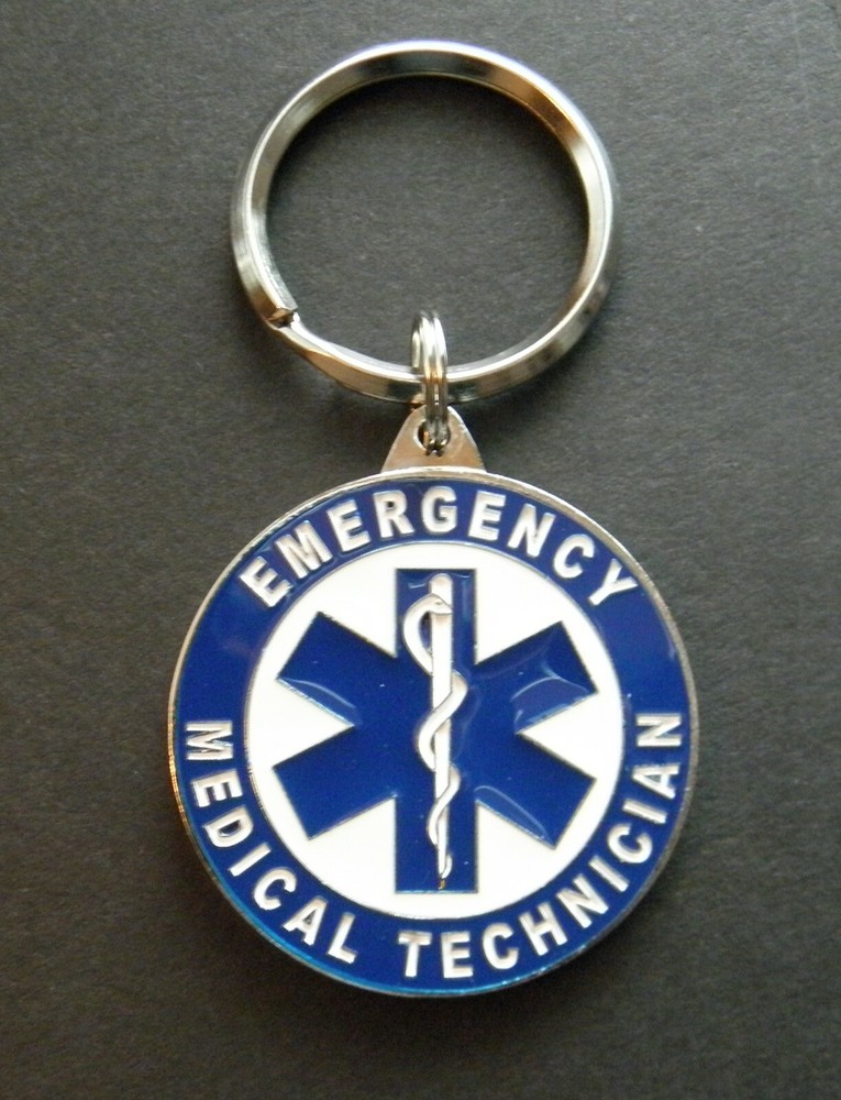 EMT EMERGENCY MEDICAL TECHNICIAN FIRST RESPONDER KEYRING KEY CHAIN 1.5 INCHES