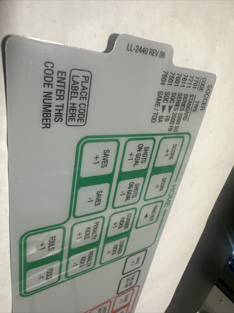 Daktronics Sport Insert for Allsport 5000 Control Console - SOOCER