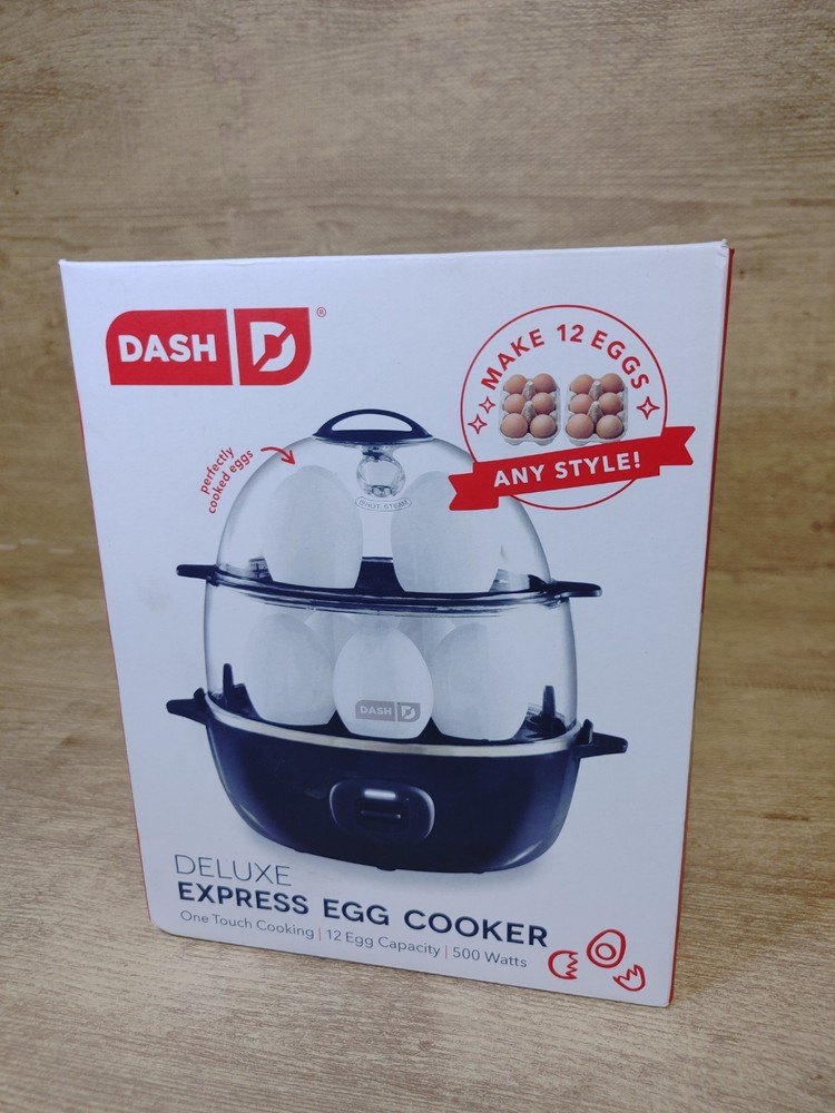 DASH Deluxe Express Electric Egg Cooker with 12 Egg Capacity in Black