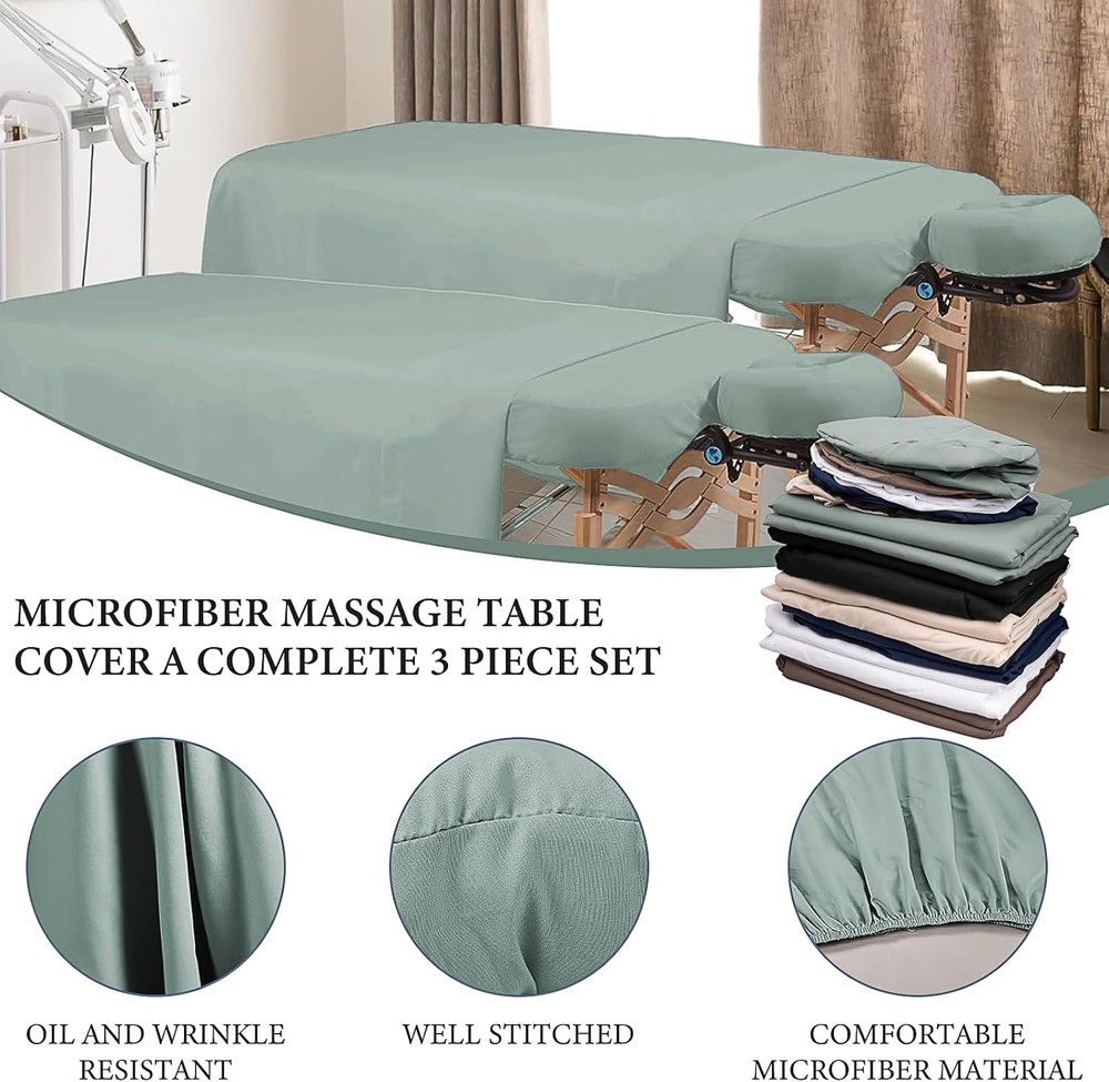 6 Sets Microfiber Massage Table Sheets Set,18-Piece Includes Massage Table Cover