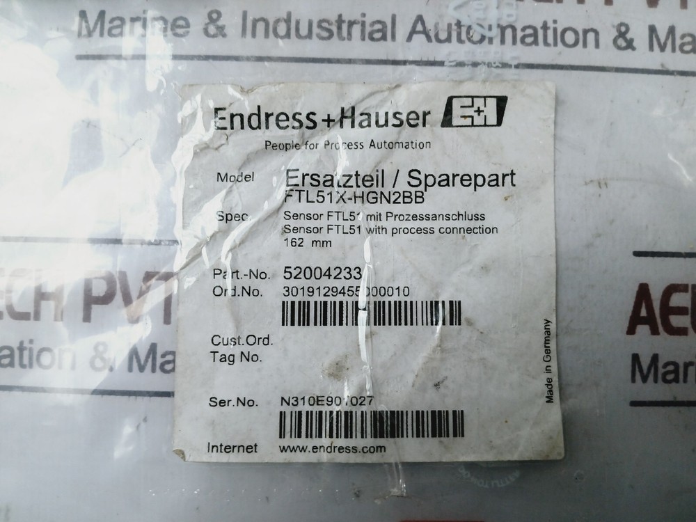 Endress+Hauser FTL51X-HGN2BB 52004233 Sensor With Process Connection Set