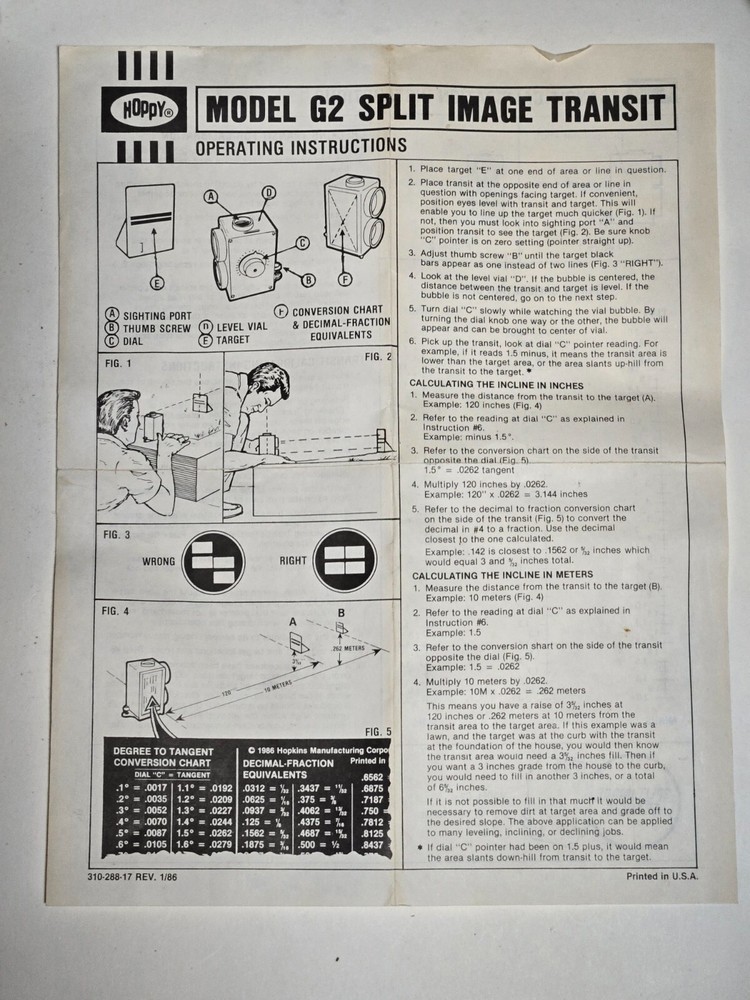 Hoppy Split Image Transit Model G2 Carying Case + Original Instructions -Vintage