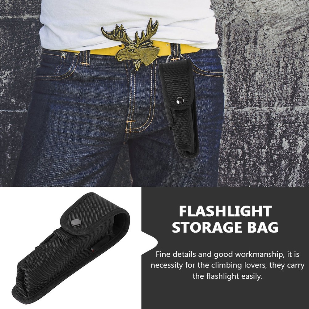 2 Pcs Protective Flashlight Case Holder for Belt Multi-function Bag Portable