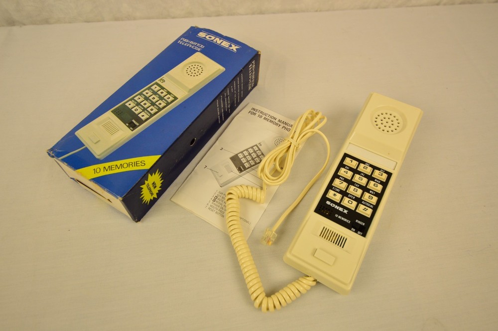 Vintage Sonex Push Button Phone with 10 Memory Function Model #888 NIB Unused