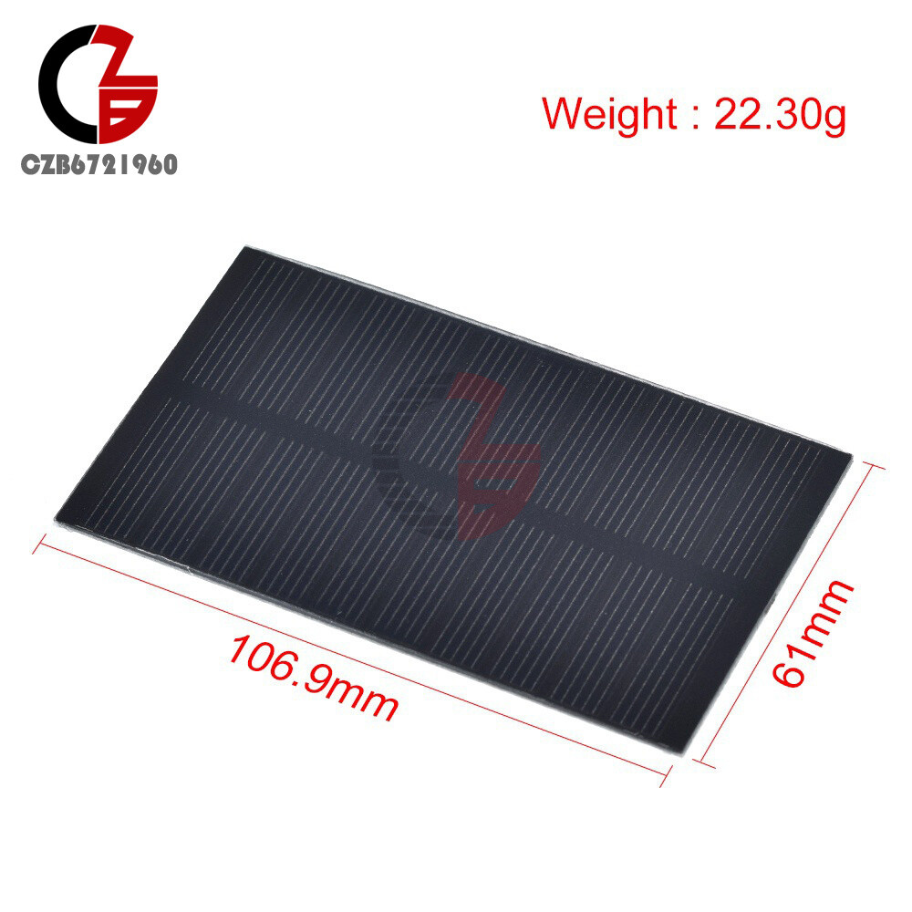 1W 5V 200mA Single Crystal PET Laminated Solar Panel Power Generation