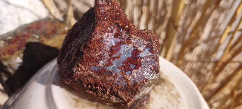 Specimen Blue Chalcedony Beautiful Agate Geode Collector Special