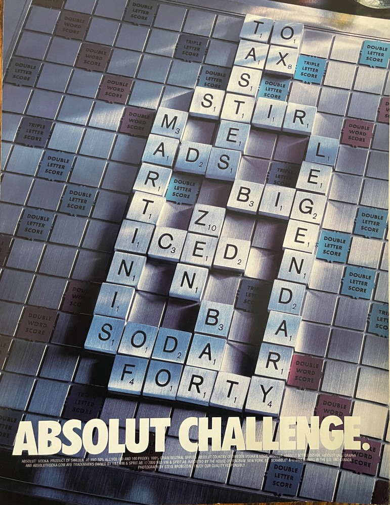 ABSOLUT CHALLENGE 2000 Vodka Artwork Original Vintage PRINT AD