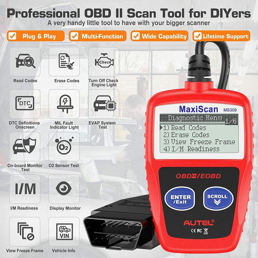 Autel MaxiScan MS309 OBD2 Scanner Enhanced Engine Fault Code Reader