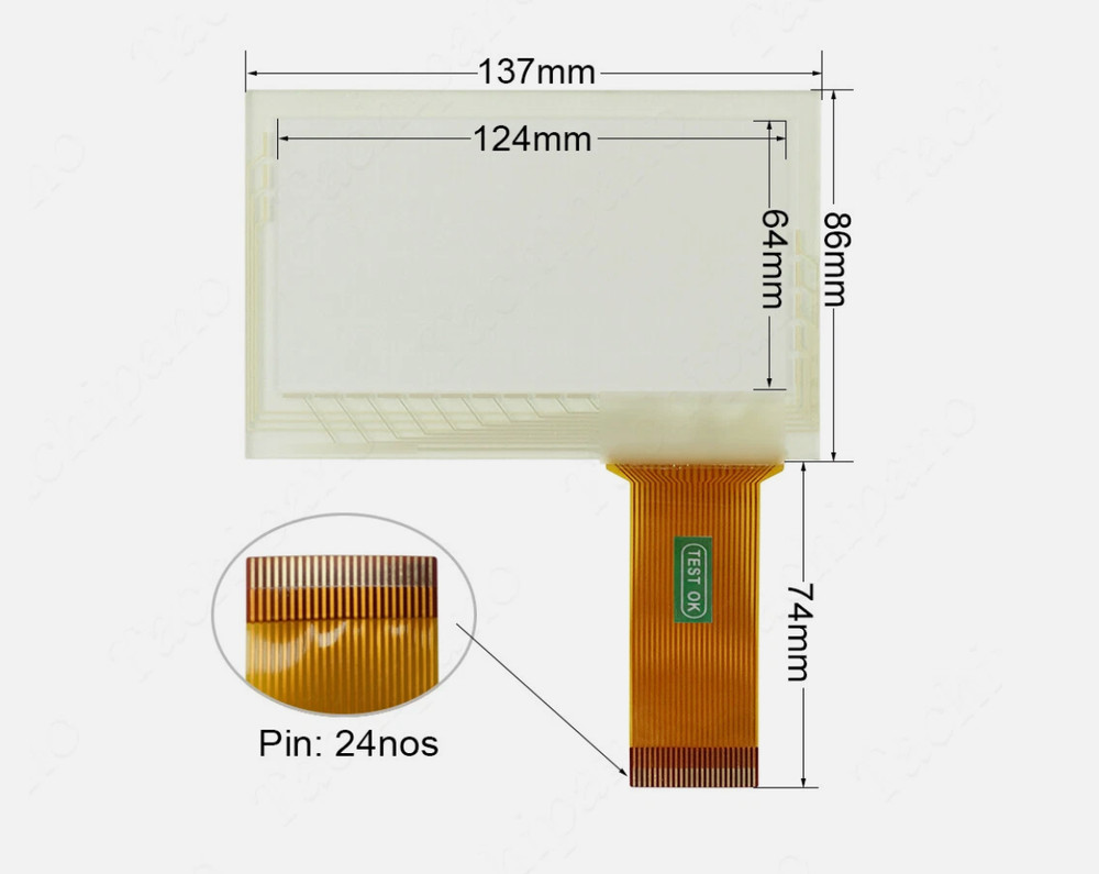 2711-T5A5L1 Touch Panel for 2711-T5A9L1 Screen with Front Overlay @106