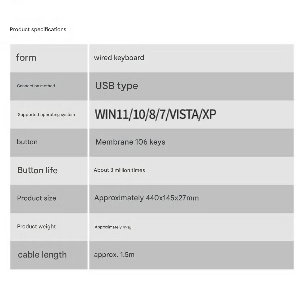 Maxtill Desktop English/Korean USB Wired Keyboard