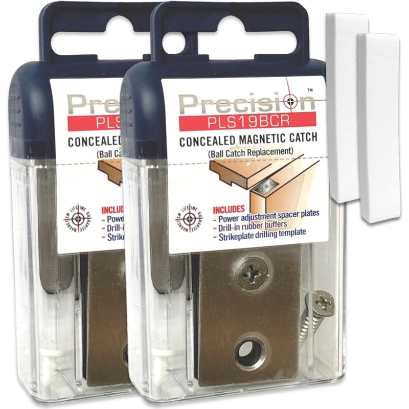 Magnetic Door Catch Ball Catch Replacement Hardware Closet Double Doors 2-Pack