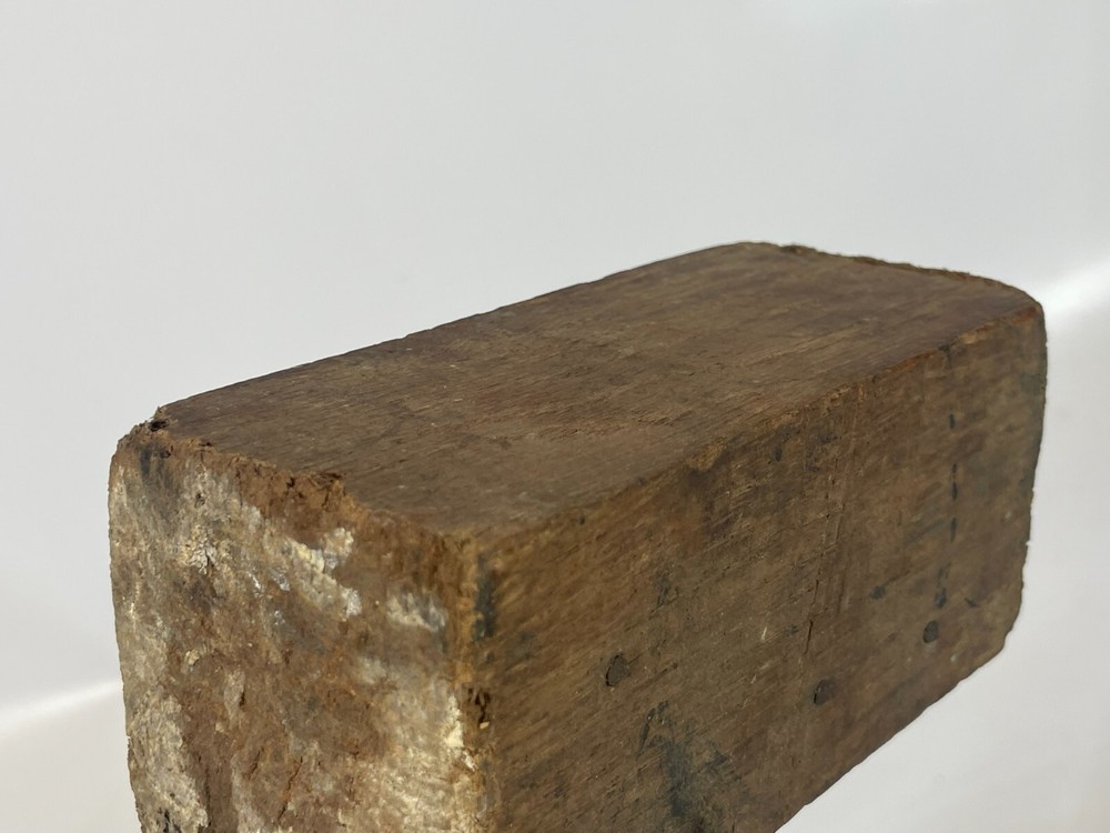 Vintage Handmade Primitive Carpentry Stone Mason Solid Square Wood Hammer Mallet